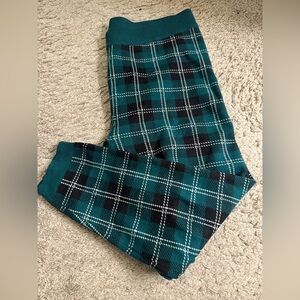 Torrid Green White Black Plaid Gingham Full-Length Sweater Knit Legging - size 2